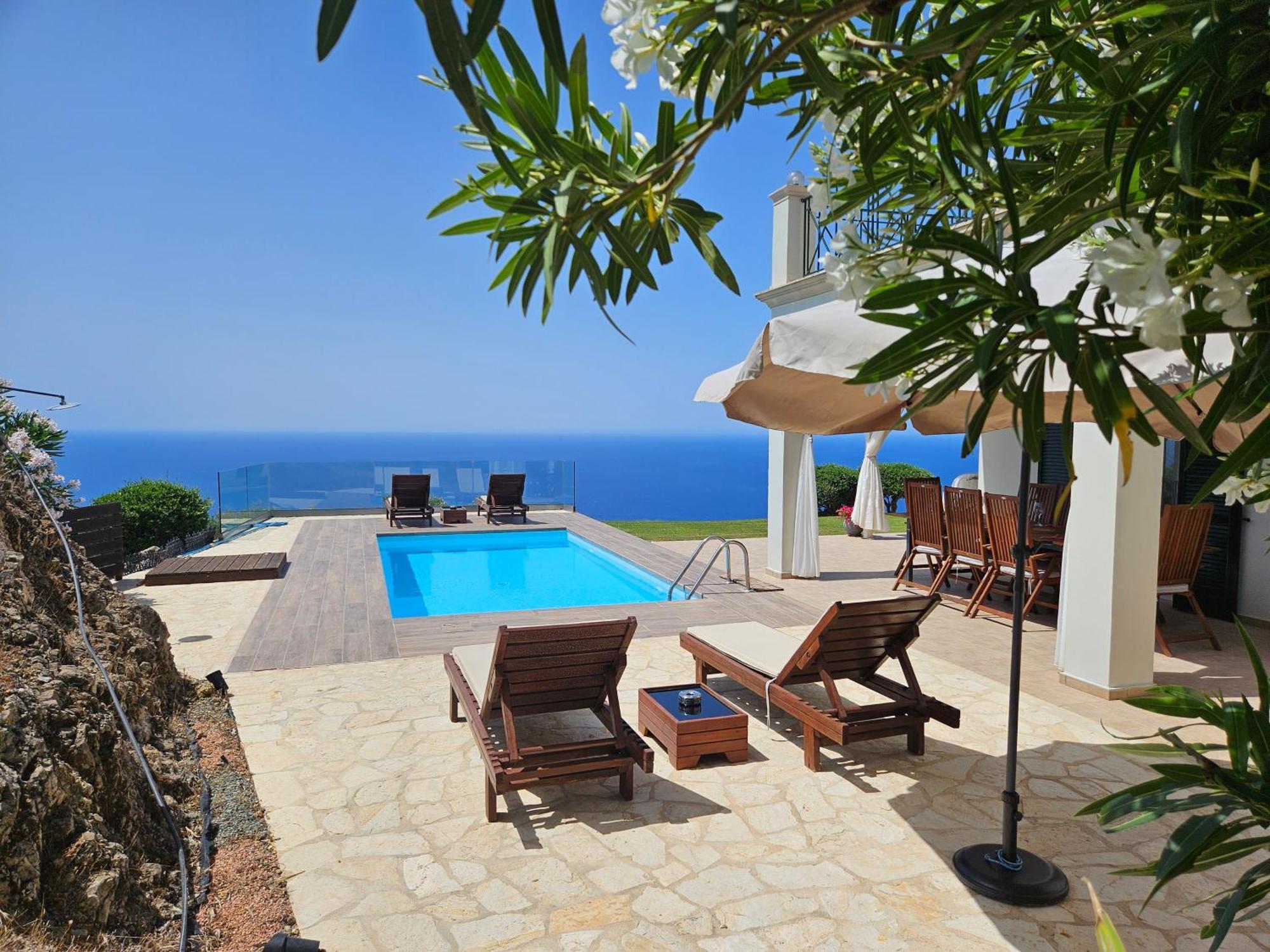 Villa Vardia-Amazing Seaviews With Heated Pool Sinarádes Dış mekan fotoğraf