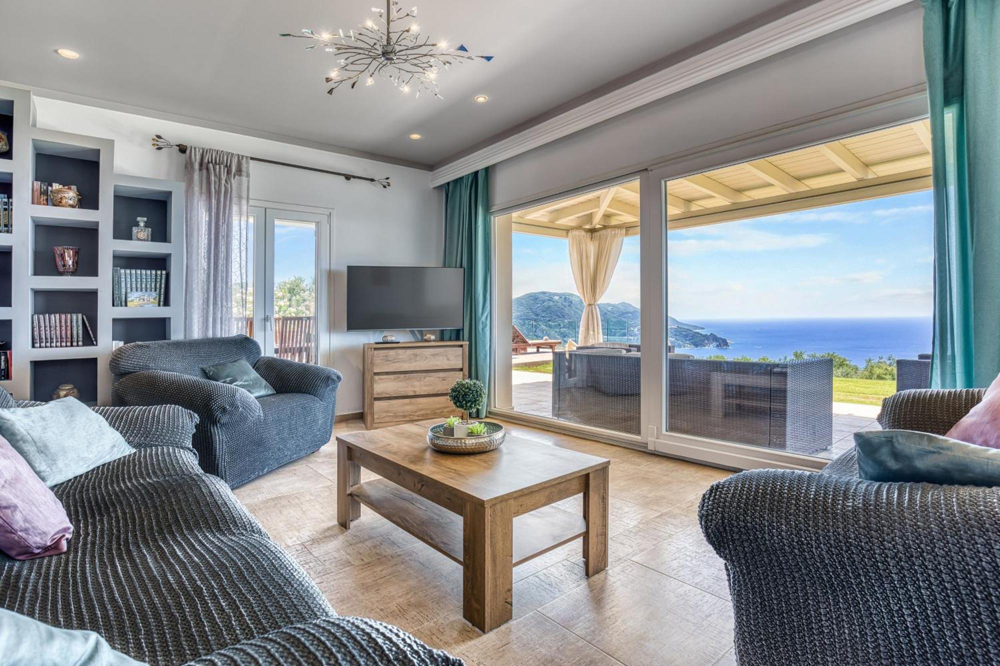 Villa Vardia-Amazing Seaviews With Heated Pool Sinarádes Dış mekan fotoğraf
